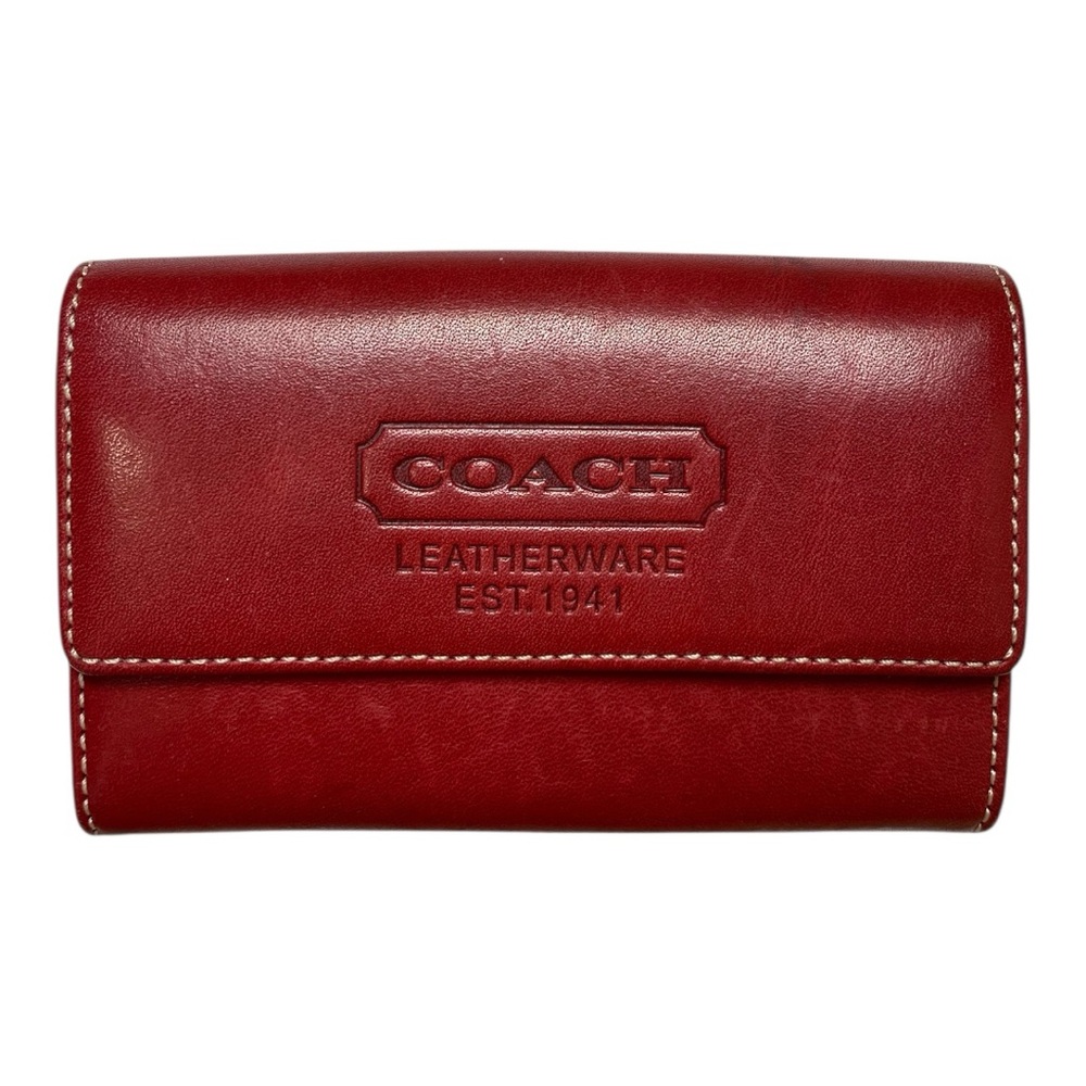 Coach | Vintage Red Smooth Leather Small Bifold Wallet